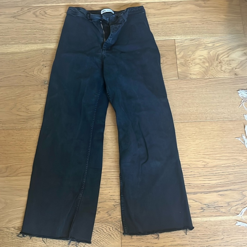 Zara Marine Straight Jeans in Black Size 6